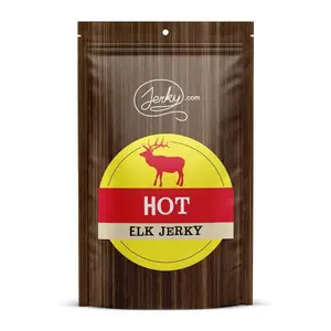 Hot Flavored Elk Jerky - All-Natural Jerky w No Added Preservatives, Healthy Dried Meat Snack, High in Protein, Low in Calories, Packed with Spicy Flavor, Made in the USA, USDA Certified - 1.75 oz.