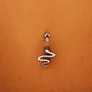 Snake Charmer Belly Ring - Surgical Steel 14G 10mm Bar Hypoallergenic Belly Piercing Jewelry