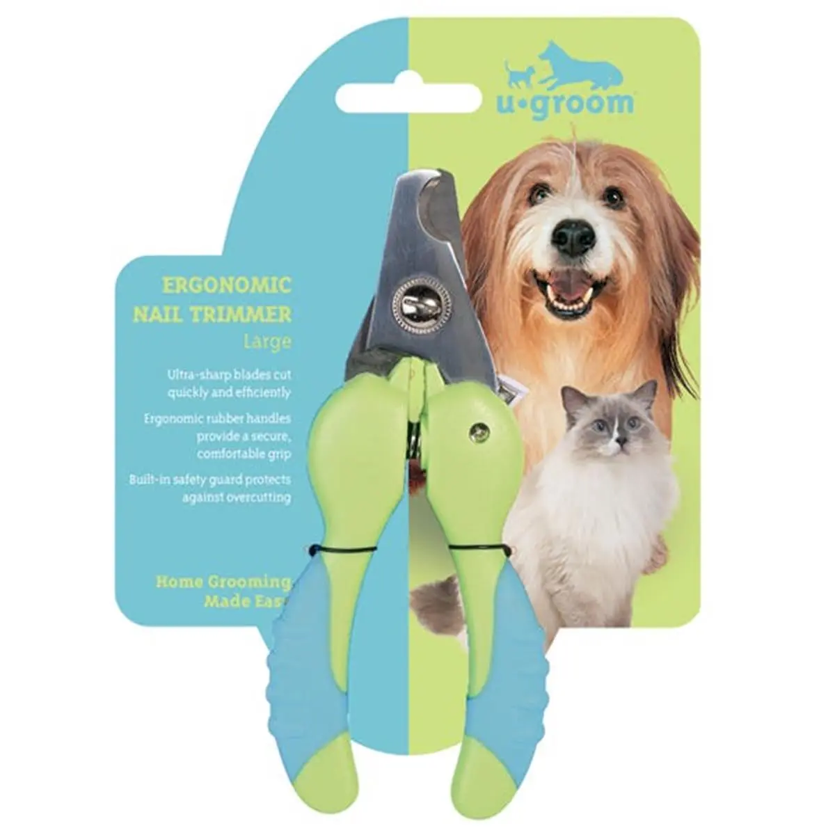 PetEdge US2105 18 UG Ergonomic Rubber-Handled Pet Nail Trimmer, All Seasons Use, Comfortable Secure Grip, Built-In Safety Guard, Precise Cut, Overcutting Prevention, Large Size for Dogs & Cats