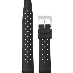 Frog conducted rubber watch strap fast-release tropical Fluororubber 20mm rubber watch band, soft breathable universal replacement for men women stainless steel buckle