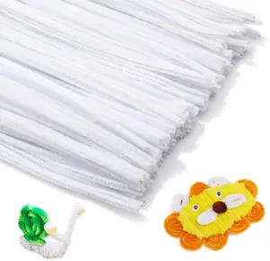 150 count Christmas Pipe Cleaners Chenille Stem, White Craft Pipe Cleaners, DIY Craft, Fuzzy Sticks Pipe Cleaners Bulk for Arts and Crafts, Xmas Home Decoration