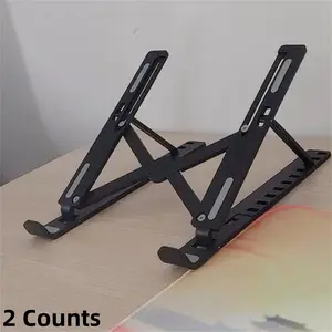 Adjustable Heat Dissipation Laptop Stand, 2 Count Plastic Foldable Laptop Desktop Stand Holder, Laptop Accessories, Computer Stand