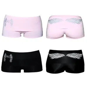 Y2K Retro Millennium 2000s top Women's patterned Printed Shorts Folding Vintage Shorts Stretch Slim Pants Fashion streetwear Emo