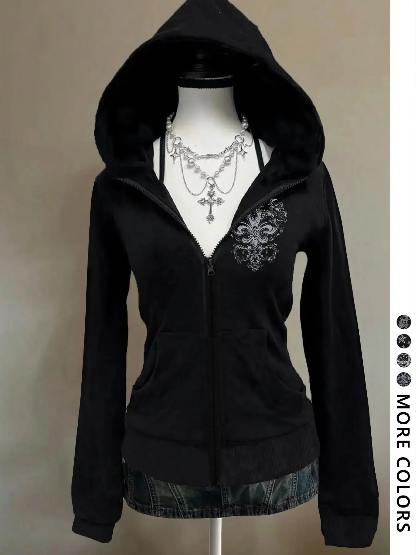 Women's Zipper Hooded Jacket, Campus Style, Simple Basic Design, Youthful Fashion, Casual Holiday Wear, Trendy Sportswear