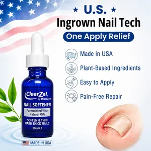ClearZal Ingrown Nail Fix Ingrown Toenail Relief & Softening Solution, Extra Strength for Thick Hard Nails, Professional Nail Care Fix, 1 fl oz / 30ml