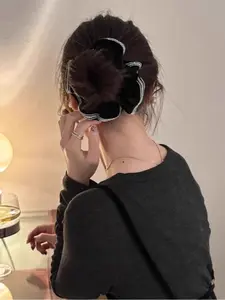 Vintage Oversized Sequin Hair Tie, Elegant Hair Rope, Hair Accessory, Face Washing Use, Sports Hair Accessories, Hair String, Hair Band