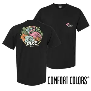 Pi Kappa Alpha Shirt, Tropical Flamingo Paradise Graphic Tee, Unisex Fit for Fraternity Brothers, Perfect Gift for PKA Members and Beach Lovers