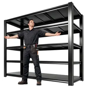 5-Tier Heavy-Duty Metal Shelving Unit, 72in H Bolt-Free Adjustable Storage Rack with 2500-Lb Capacity, Home Organizer for Garages, Basements, Black Home Storage Solution