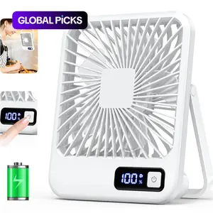 Small Desk Fan, Portable USB Rechargeable Mini Adjustable Cooling Fan, Silent Adjustable Fan, Tilt Folding Personal Fan with LCD Display, Ultra Quiet Strong Wind, 5 Speed Modes, Multifunctional Fan for Home, Office, Travel, Camping & Outdoor #GLOBAL PICKS