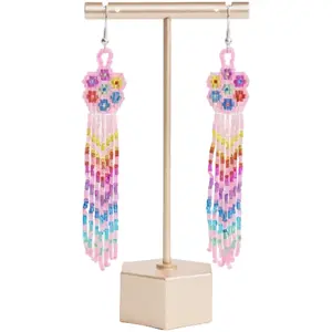 Gloria Begay Flower Drop Beaded Earrings