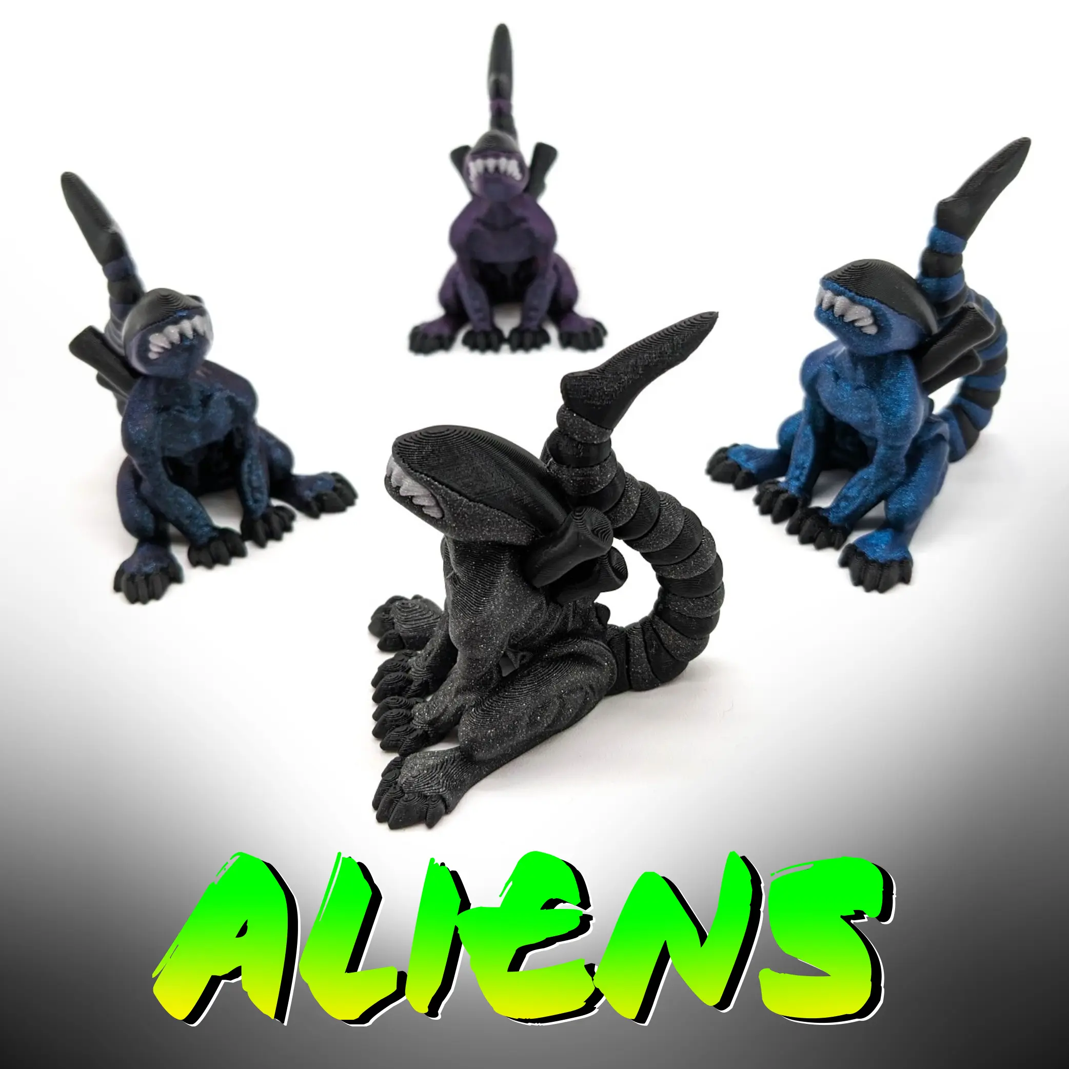 3D Printed Multicolor Xeno Alien Statue - Classic Horror Cute Desk Figure, Unique Gift Collectible, Sci-fi Home Decor, Ornaments for Xenomorph Lovers, Acid Blood, Themed, Rare, Versatile Design