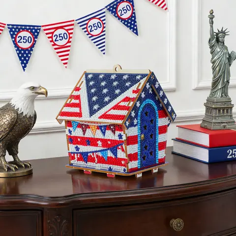 3D DIY Diamond Painting Kit - Adult DIY Projects Set with American Flag (Patriotism), Van Gogh's Starry Night, Highland Cattle, Bohemian, Jesus Themes - Stress-Relieving Thoughtful Gift for Home Decor