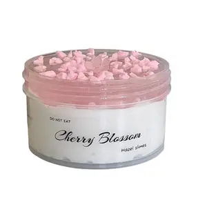 Cherry Blossom Slime - Soft Dreamy Clay Base with Light Pink Clear Layer & Flower Center Piece for Beginner to Intermediate Users