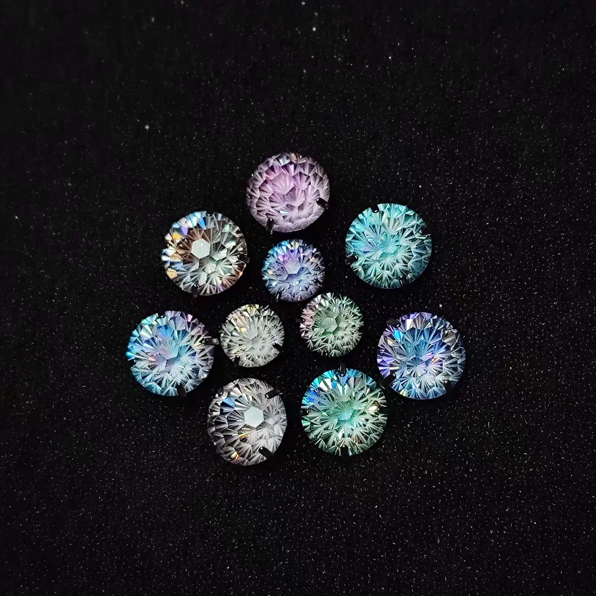 Men's Accessories Titanium Firework Earrings - 6mm/8mm, Minimal Color-Shift Design, Unisex Nickel-Free Costume Jewelry, Note: Choking Hazard Small Parts