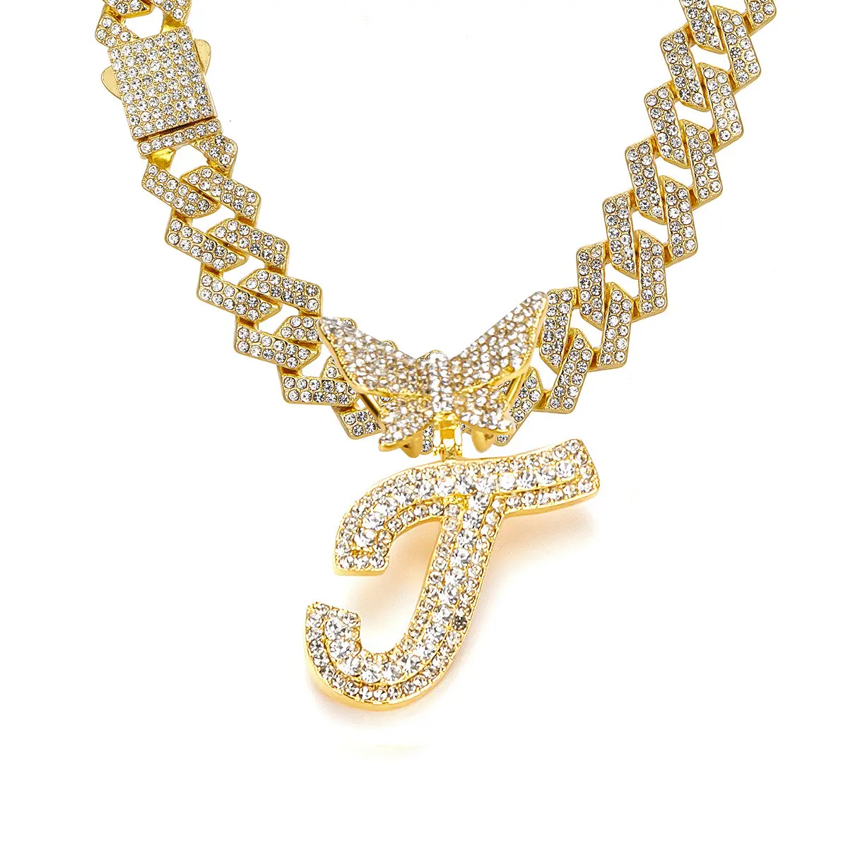 Golden letter necklace T