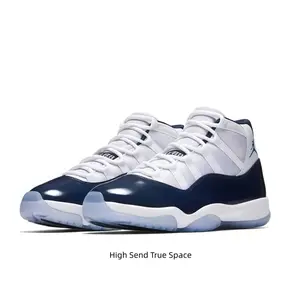 White mesh + Navy patent + Icy blue outsole. These highs are pure college legend.