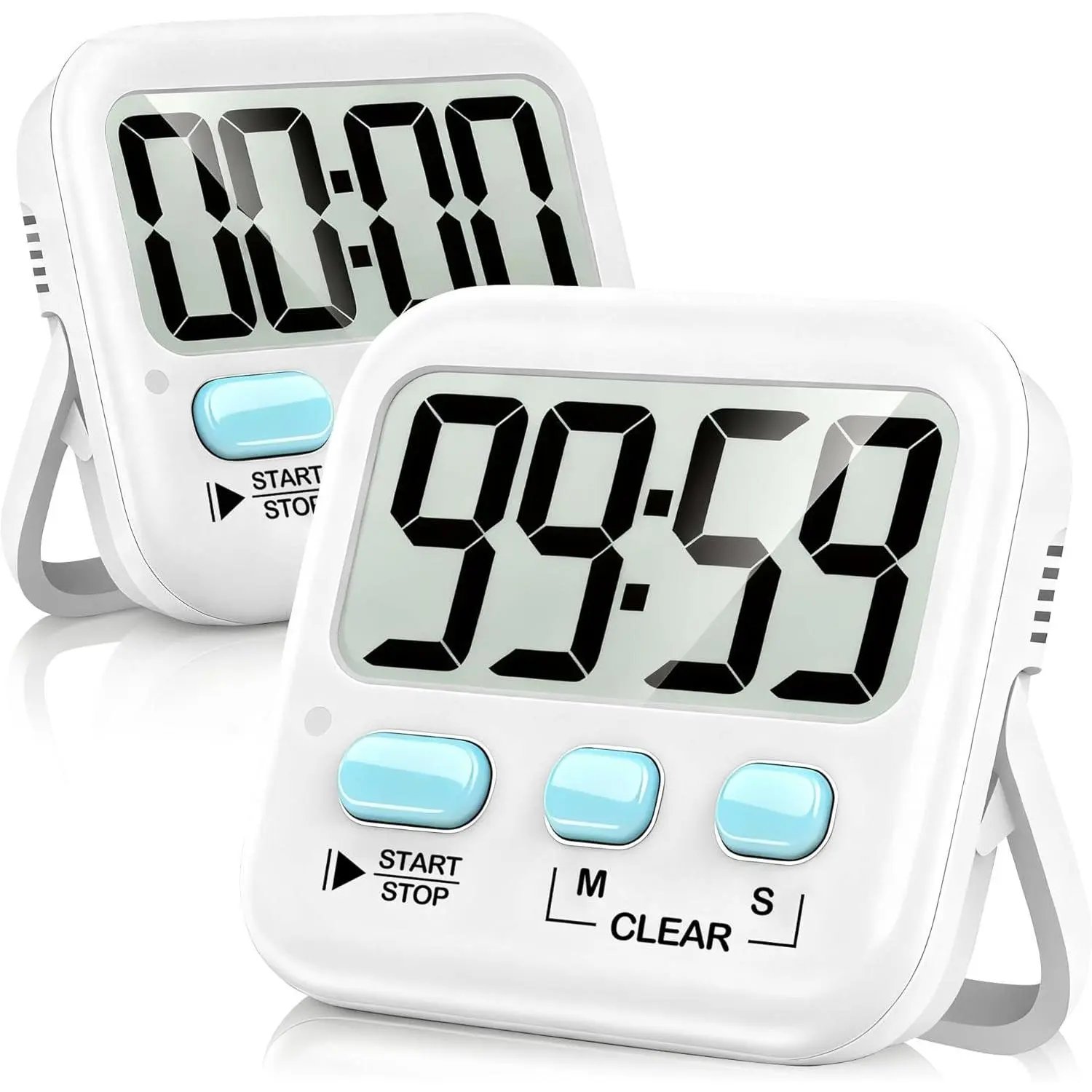 2-Pack Magnetic Digital Kitchen Timer Utensils, Countdown Tool for Cooking, Boiling Eggs, Classroom Use by Teachers, Children-Friendly Design, Digital Timer