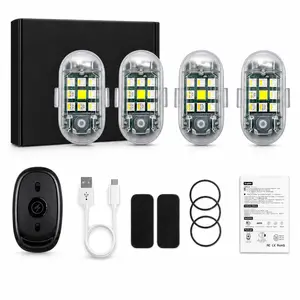 Upgraded Magnetic Wireless LED Lights Rechargeable Car Interior Ambient Light with Remote  Brightness Adjustable Mini Strobe Emergency Light for Bike Motorcycle Vehicle #Summervibes