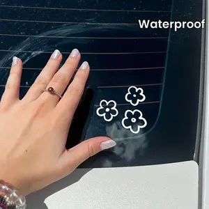 3PCS Flower design car mirror bumper decoration stickers and sticker accessories