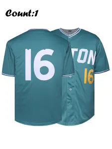 New Stretchy Breathable Baseball Jersey, Embroidered Button Sports Uniform for Training, Loose-Fitting & Apparel for All Seasons