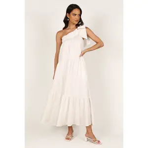 Ava One Shoulder Maxi Dress - White