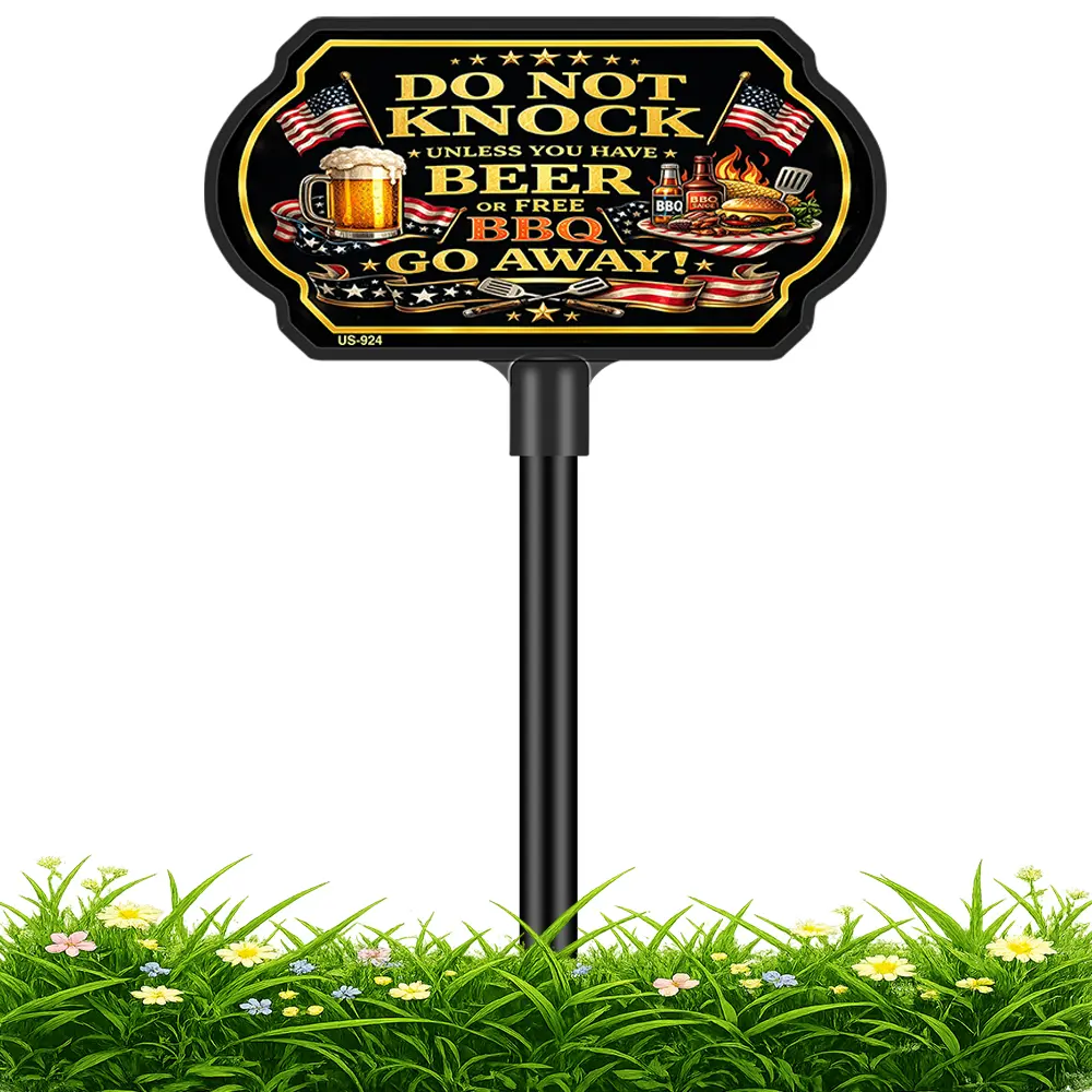 Funny No Soliciting Sign for House 10×5 Inch with 37 Inch Adjustable Stake Weatherproof Outdoor Sign for Home Porch Wall Fence and Lawn Display