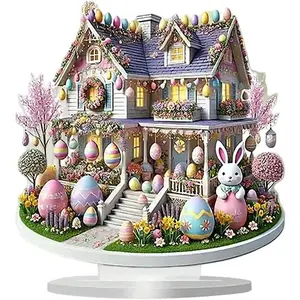 Easter Egg Bunny Ornament, 2025 New Rabbit Indoor Easter Egg Decoration, Funny Spring Landscape for Office Indoor Parties Decoration (Rabbit A)