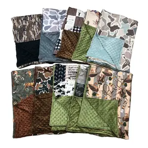 Baby Blanket Hunting Blanket Minky Blanket Outdoor Bedding kids Blanket Floral Print Quilt
