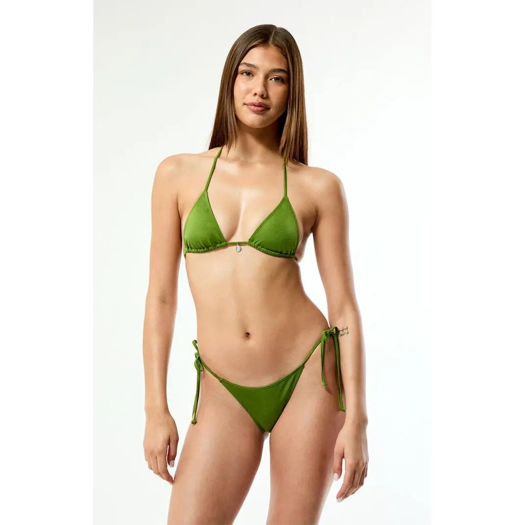 Pacsun Women's Green Summer Shine Triangle Bikini Top