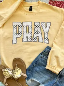Pray Black and White Polka Dot Sweatshirt