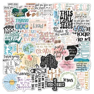 Christian Faith Text Stickers Pack, Waterproof Religious Inspirational Vinyl Decals, for Notebooks, Water Bottles, Journaling, Scrapbooking, Scrapbook Materials