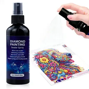 120ML Multi-Functional Diamond Painting Sealer Spray, Long-Lasting Color Fixative, Non-Toxic Glossy Finish, Prevents Diamond Loss, Enhances Shine
