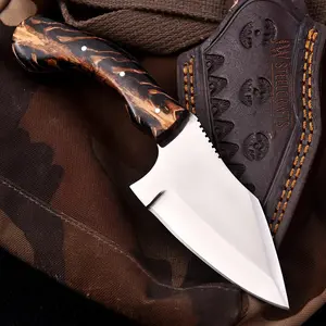 JW SteelCrafts Pinecone Handle Fixed Blade Knife – 4” Stainless Steel Blade