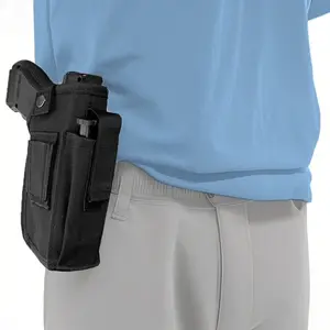 Concealed Carry Gun Holster with Mag Pouch, Fits Handguns with Laser Light Mounts, IWB/OWB Ambidextrous Use via Convertible Clip