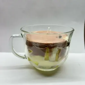 Extra Large Iced Coffee Candle - Highly Fragrant in Glass Mug with Rich Coffee and Cream Layers