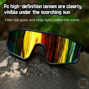 Outdoor sports glasses, windproof, dustproof, anti glare, UV resistant, fashionable and personalized, suitable for both men and women, non nearsighted glasses, suitable for mountaineering, running, cycling sports sunglasses, perfect holiday gift