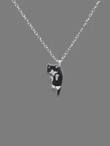 Adorable Cartoon Cat Pendant Necklace - Cute Black & Brown Cat Design - Fun Couple/BFF Matching Jewelry Gift - Non Tarnish Necklace - Daily Wear Necklace - Minimalist necklaces - Dainty necklaces