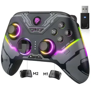 Wireless Bluetooth Controller with Hall Joysticks/Hall Triggers/RGB Lighting-No Stick Drift, No Dead Zone-Work For Windows PC, Android, Steam, Switch