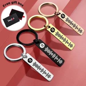 Custom Music Song Key Chain Scannable Spotify Code Keychain Fashion Gift for Couples on Anniversary's Day