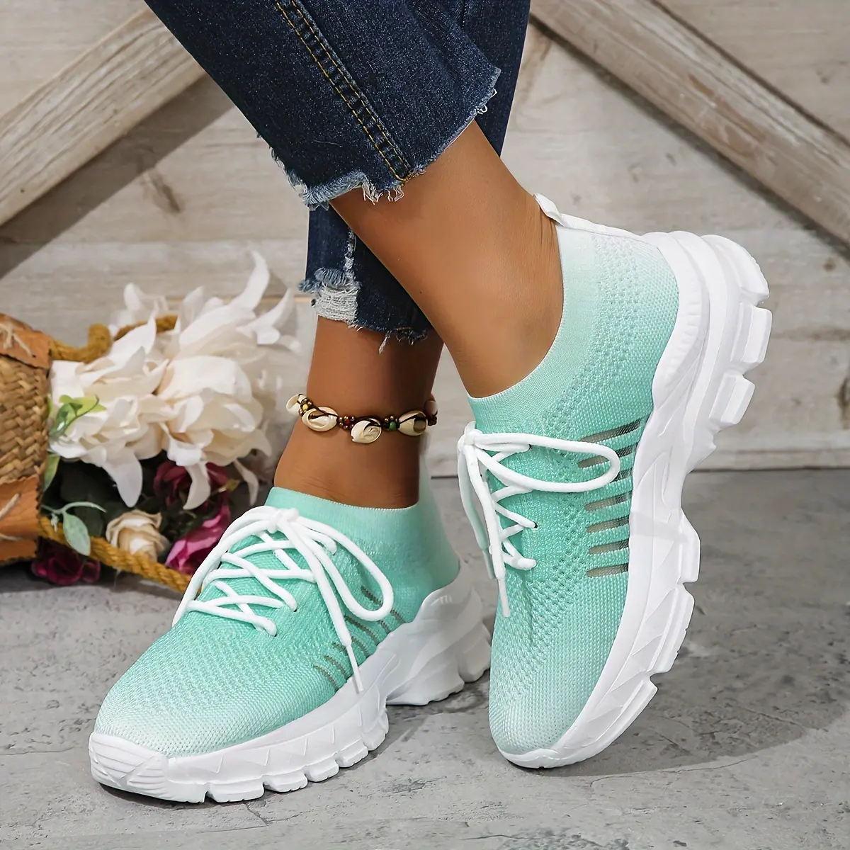 Women's Gradient Chunky Sneakers - Stylish Breathable Running & Tennis Athletic Trainers, Comfy Lightweight Walking Shoes plus size - For Women - Suitable for Sports & Casual Wear - Perfect Gift for Fashionable Ladies