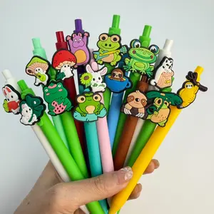 5/15/25pcs Creative Simple Multiple Animal Frog Rabbit Styling Theme Scalable Ballpoint Pen Campus Design Back to School Season Multiple Animal Series Pressing Neutral Pen Color Random