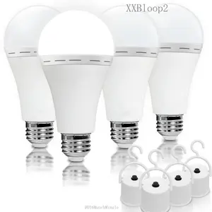 4 Pack Rechargeable Emergency Light Bulbs A19, Camping Lamp Battery Powered LED Light Bulb 6000K Daylight E26 E27 120 Volt 12W 60W Equivalent with 1200mAh for Home Power Outage Camping HurricaneAAGlowHub30XXBloop210DD16MunchMingle