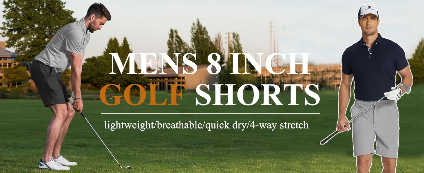 COOFANDY Men's Golf Shorts 8 Inch Lightweight Quick Dry Casual Dress Shorts Hiking Travel Shorts with Pockets