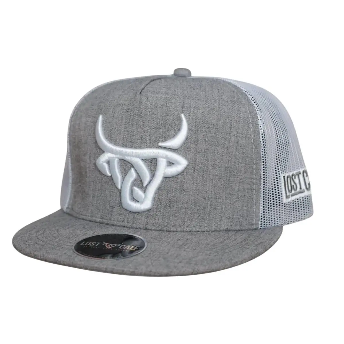 Lost Calf Unisex Cebu Flat Grey Mesh Back Snapback Hat