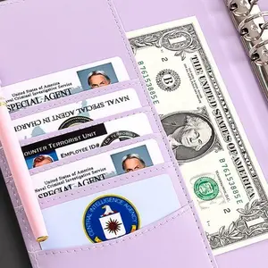 Budget Binder Cash Password Envelope, Leather A6 Budget Binder with Zipper Envelope, Cash Storage Bag, Secure Cash Organizer