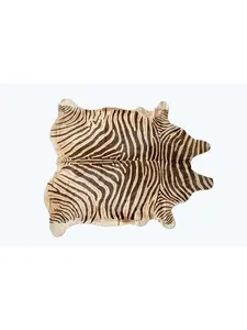 HomeRoots 6 x 7 ft. Handmade Zebra Cowhide Animal Printed Contemporary Rectangle Area Rug, Chocolate & Natural (473905), Animal Printed Rug, Contemporary Rugs