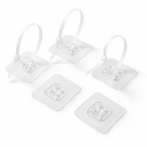 No Drill Zip Tie Mounting Clips Heavy Duty Universal Pipe and Hose Clamps for Cable Management Home Storage and Organization