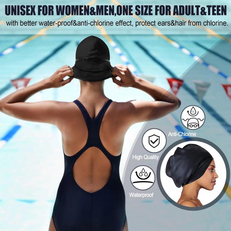 Unisex waterproof swim cap - silicone material, breathable and elastic, comfortable to wear, protects hair from chlorine and water, ideal for pools, open water and competitive swimming