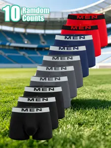 10-Pack Men's Briefs, Fashionable & Comfortable, Lightweight Sport Underwear, All-Season Wear, Loose Fit, Ideal for Various Activities, Sports Underwear