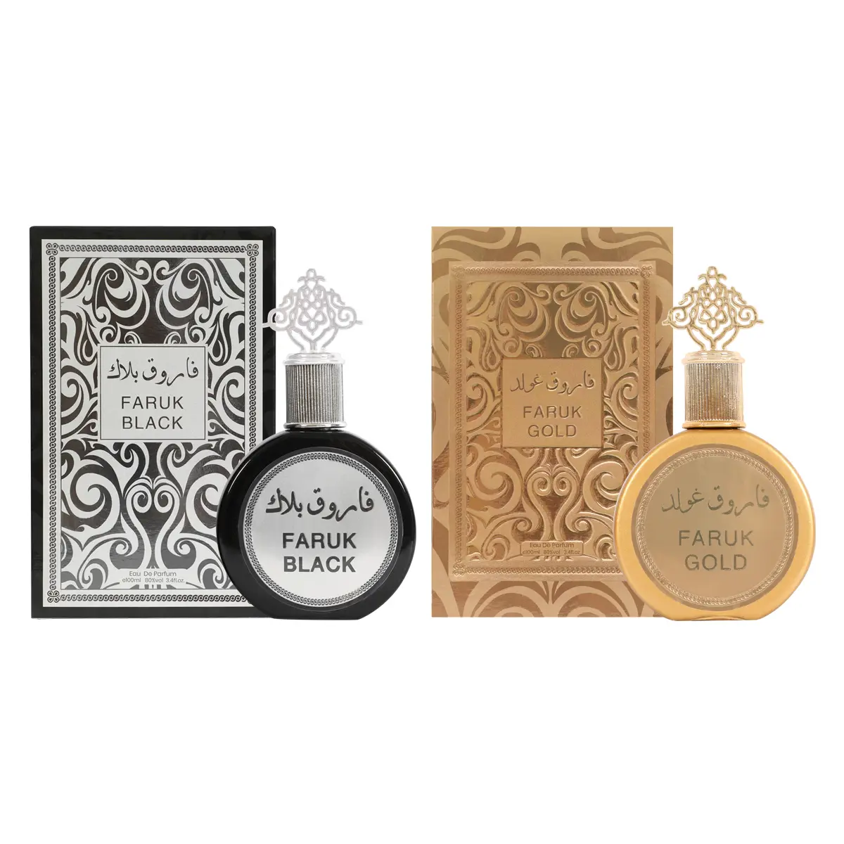 Faruk Black & Gold Perfume Set - Elegant Fragrance Collection for Men and Women - Luxurious Packaging - Ideal Gift Choice